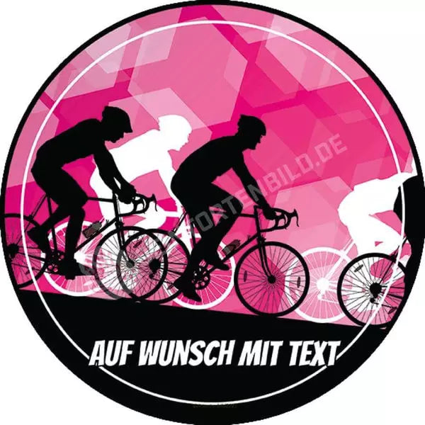 Motiv: Sportliche Fahrräder - Deintortenbild.de Tortenaufleger aus Esspapier: Oblatenpapier / Orange, Oblatenpapier / Green, Oblatenpapier / Pink, Oblatenpapier / Blue, Zuckerpapier / Orange, Zuckerpapier / Green, Zuckerpapier / Pink, Zuckerpapier / Blue, Fondantpapier / Orange, Fondantpapier / Green