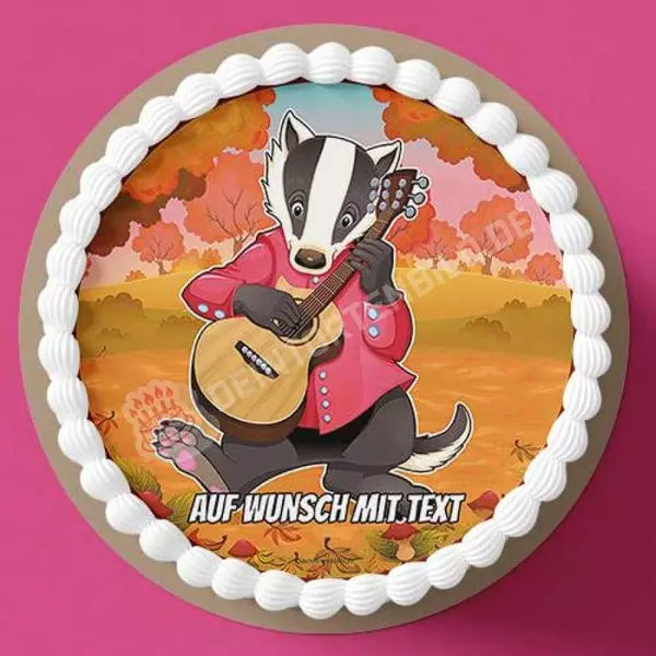 Motiv: Tierkonzert - Dachs Gitarre - Hochwertige und individuelle Tortenaufleger für jeden Anlass
Tortenaufleger Tierkonzert - Dachs Gitarre 20cm Kreis 
Unsere Tortenaufleger sind ein ideales Geschenk f - Tortenbild - DeintortenbildTierkonzert - Dachs Gitarre