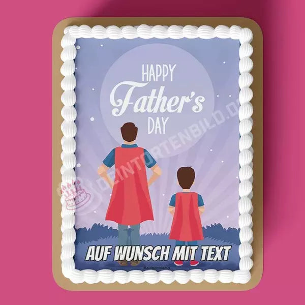 Rechteck Motiv: Vatertag - Vater und Sohn - Deintortenbild.de Tortenaufleger aus Esspapier: Oblatenpapier, Zuckerpapier, Fondantpapier