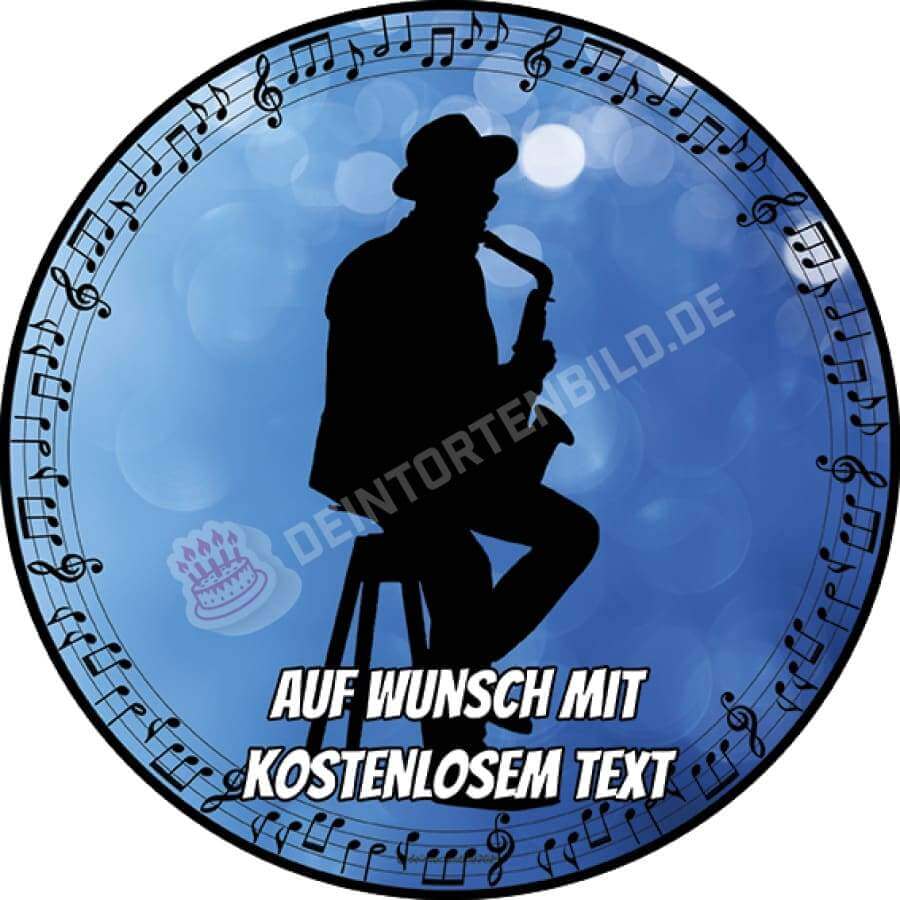 Motiv: Musik - Jazz Spieler - Hochwertige und individuelle Tortenaufleger für jeden Anlass
Tortenaufleger Musik - Jazz Spieler in 20cm Kreis 
Unsere Tortenaufleger sind ein ideales Geschenk für b - Tortenbild - DeintortenbildMusik - Jazz Spieler