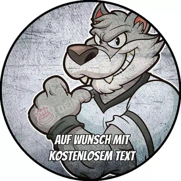 Motiv: Sport - Muskel Wolf - Hochwertige und individuelle Tortenaufleger für jeden Anlass
Tortenaufleger Sport - Muskel Wolf in 20cm Kreis 
Unsere Tortenaufleger sind ein ideales Geschenk für be - Tortenbild - DeintortenbildSport - Muskel Wolf