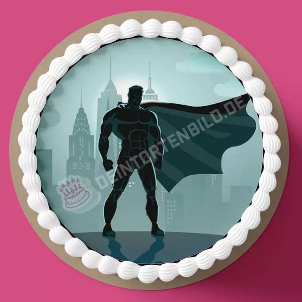 Motiv: Superhero blackHochwertige und individuelle Tortenaufleger für jeden Anlass
Tortenaufleger Superhero black in 20cm Kreis
Unsere Tortenaufleger sind ein ideales Geschenk für besondeTortenbildDeintortenbildSuperhero black