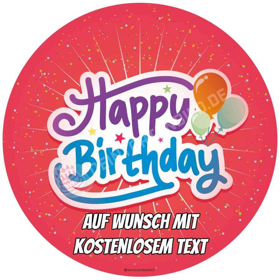 Motiv: Geburtstag - Happy BirthdayHochwertige und individuelle Tortenaufleger für jeden Anlass
Tortenaufleger Geburtstag - Happy Birthday in 20cm Kreis
Unsere Tortenaufleger sind ein ideales GeschenkTortenbildDeintortenbildGeburtstag - Happy Birthday