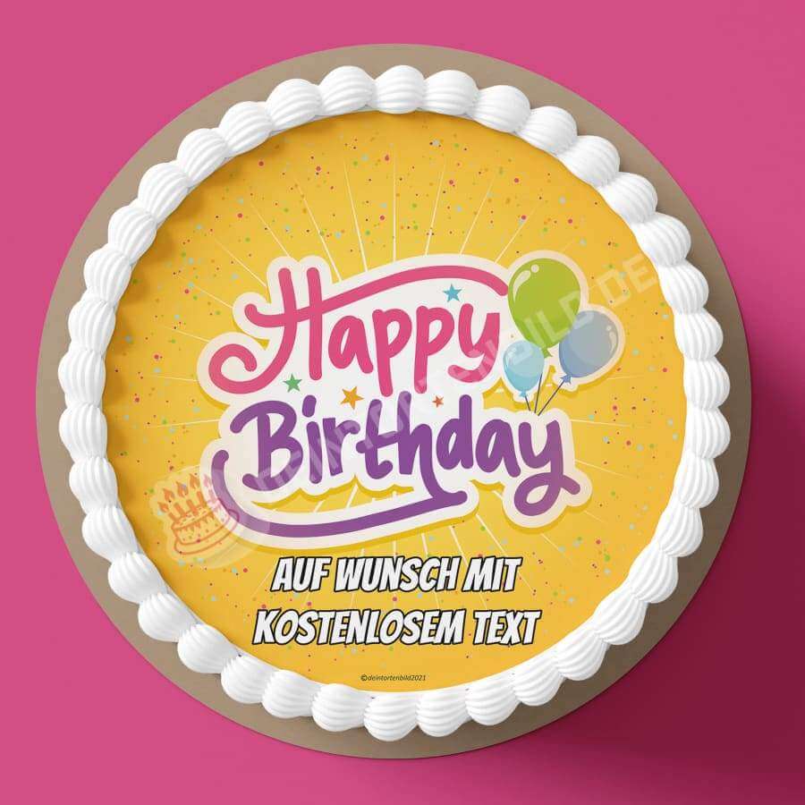 Motiv: Geburtstag - Happy BirthdayHochwertige und individuelle Tortenaufleger für jeden Anlass
Tortenaufleger Geburtstag - Happy Birthday in 20cm Kreis
Unsere Tortenaufleger sind ein ideales GeschenkTortenbildDeintortenbildGeburtstag - Happy Birthday