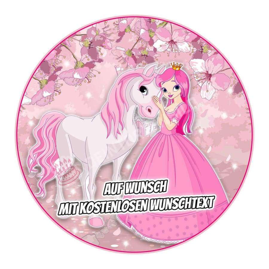 Motiv: Prinzessin mit Einhorn von Deintortenbild – Tortenaufleger, Tortenfoto, Tortenbild, personalisiert & individuell bei Deintortenbild.de