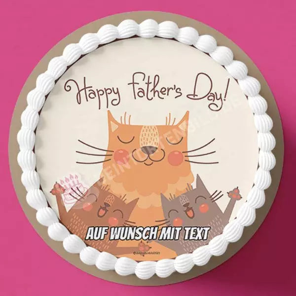 Motiv: Vatertag Katzen - Hochwertige und individuelle Tortenaufleger für jeden Anlass
Tortenaufleger Vatertag Katzen in 20cm Kreis 
Unsere Tortenaufleger sind ein ideales Geschenk für besond - Tortenbild - DeintortenbildVatertag Katzen