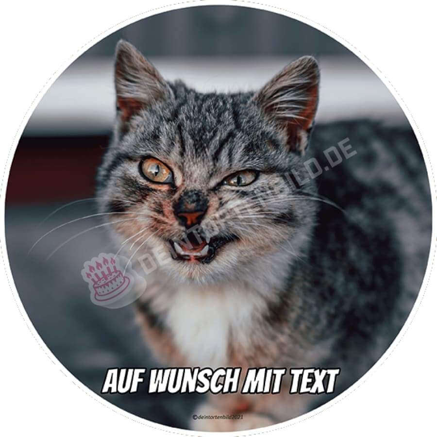 Motiv: Katze Grimasse - Hochwertige und individuelle Tortenaufleger für jeden Anlass
Tortenaufleger Katze Grimasse 20cm Kreis 
Unsere Tortenaufleger sind ein ideales Geschenk für besondere  - Tortenbild - DeintortenbildKatze Grimasse