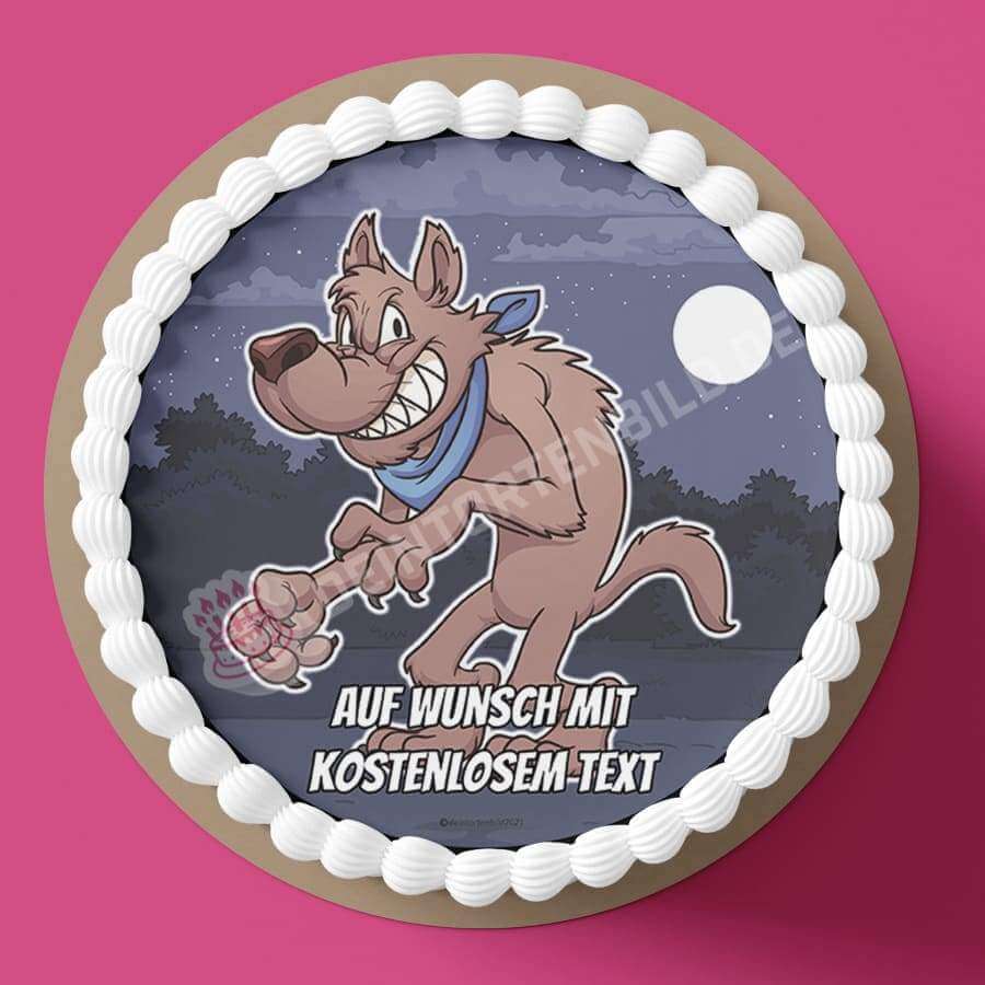 Motiv: Cartoon Wolf Braun von Deintortenbild – Tortenaufleger, Tortenfoto, Tortenbild, personalisiert & individuell bei Deintortenbild.de