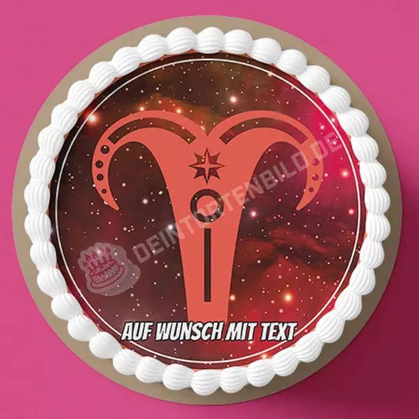 Motiv: Sternzeichen Symbol Widder - Hochwertige und individuelle Tortenaufleger für jeden Anlass
Tortenaufleger Sternzeichen Symbol Widder 20cm Kreis 
Unsere Tortenaufleger sind ein ideales Geschenk fü - Tortenbild - DeintortenbildSternzeichen Symbol Widder