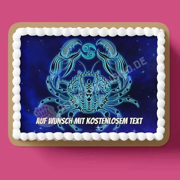 Rechteck Motiv: Sternzeichen Krebs - Deintortenbild.de Tortenaufleger aus Esspapier: Oblatenpapier, Zuckerpapier, Fondantpapier