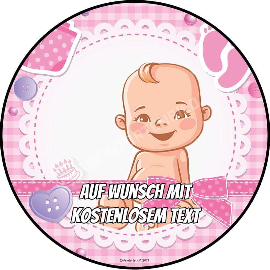 Motiv: Baby Mädchen (Version4) von Deintortenbild – Tortenaufleger, Tortenfoto, Tortenbild, personalisiert & individuell bei Deintortenbild.de