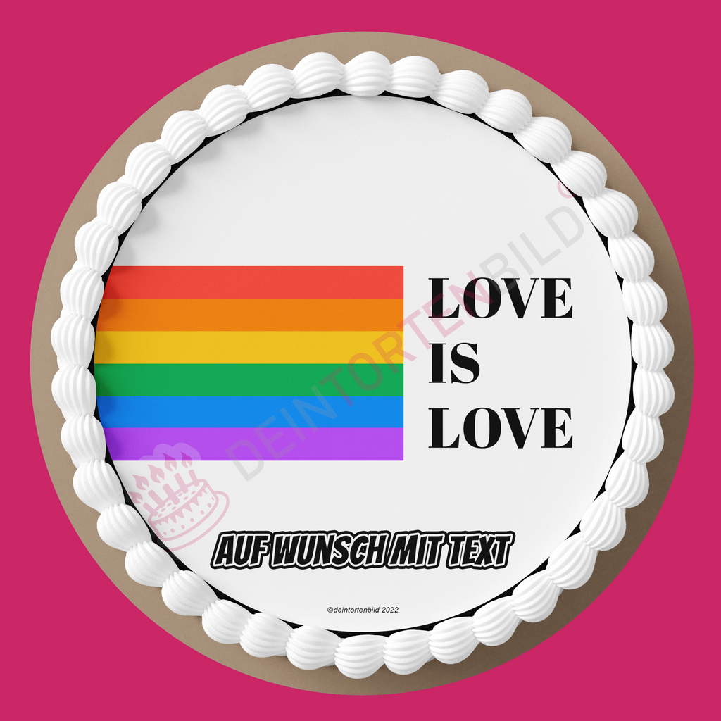 LGBTQ+ Love is love - Deintortenbild.de Tortenaufleger aus Esspapier: Oblatenpapier, Zuckerpapier, Fondantpapier