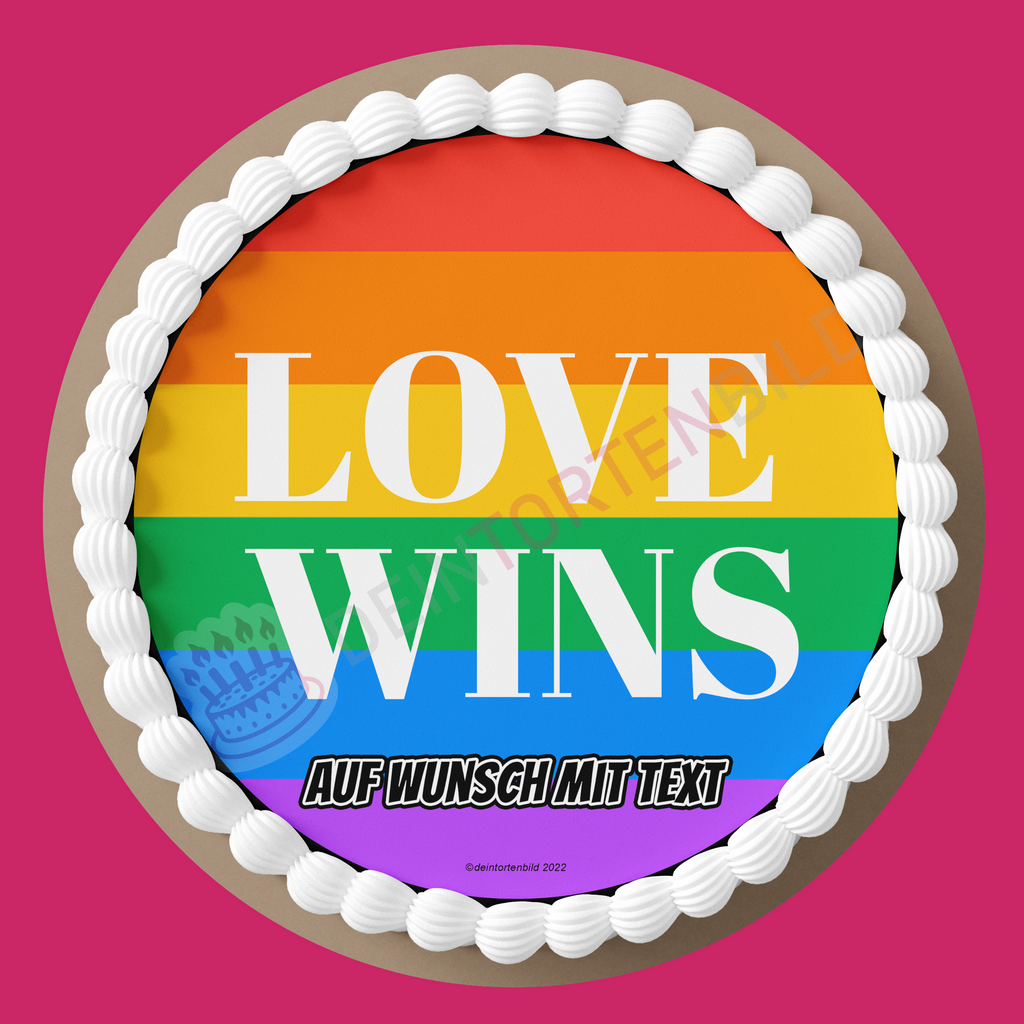 LGBTQ+ Love wins - Deintortenbild.de Tortenaufleger aus Esspapier: Oblatenpapier, Zuckerpapier, Fondantpapier