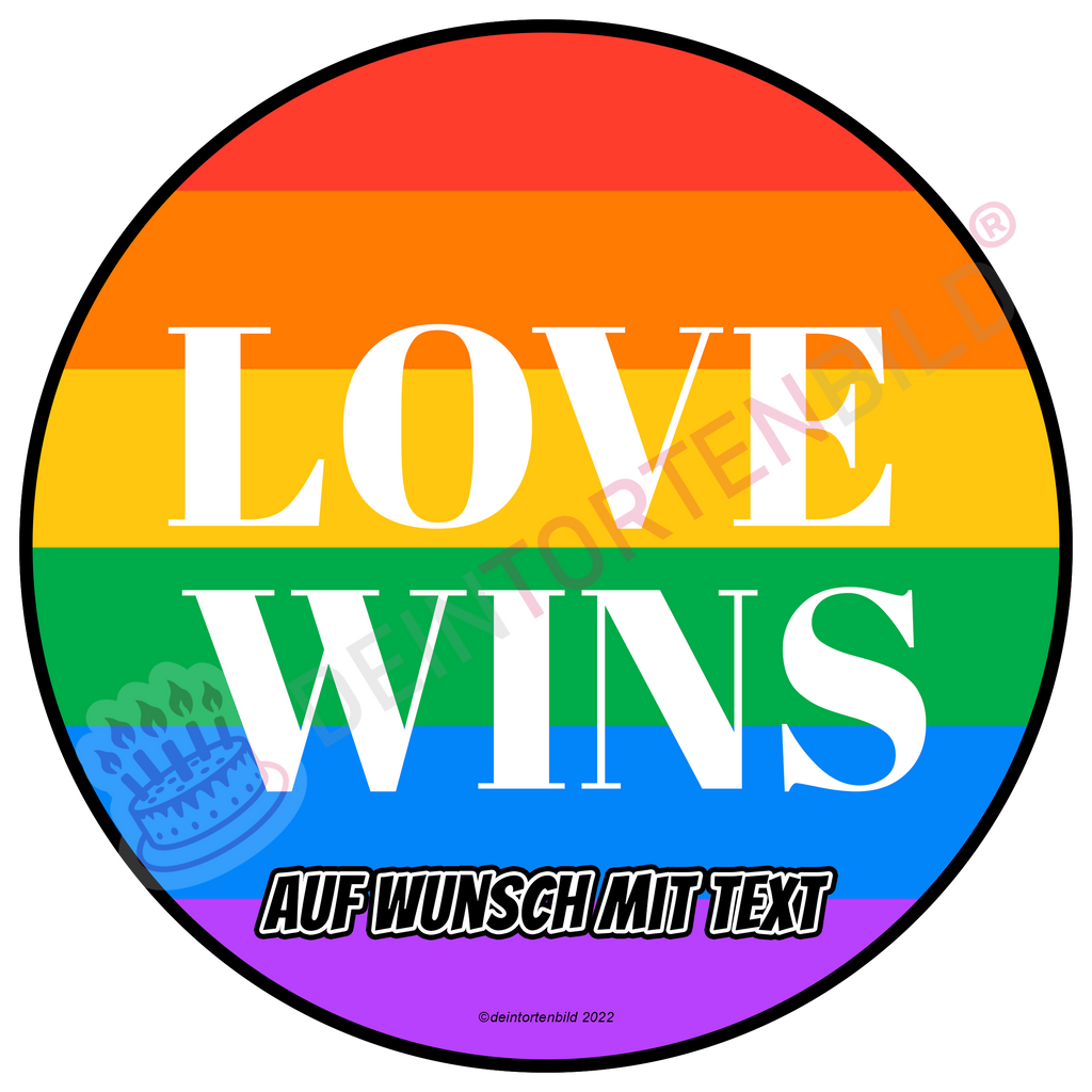 LGBTQ+ Love wins - Deintortenbild.de Tortenaufleger aus Esspapier: Oblatenpapier, Zuckerpapier, Fondantpapier