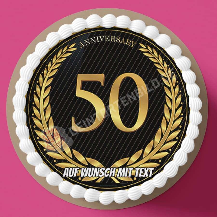 Motiv: Jubiläum 50 Jahre - Deintortenbild.de Tortenaufleger aus Esspapier: Oblatenpapier, Zuckerpapier, Fondantpapier