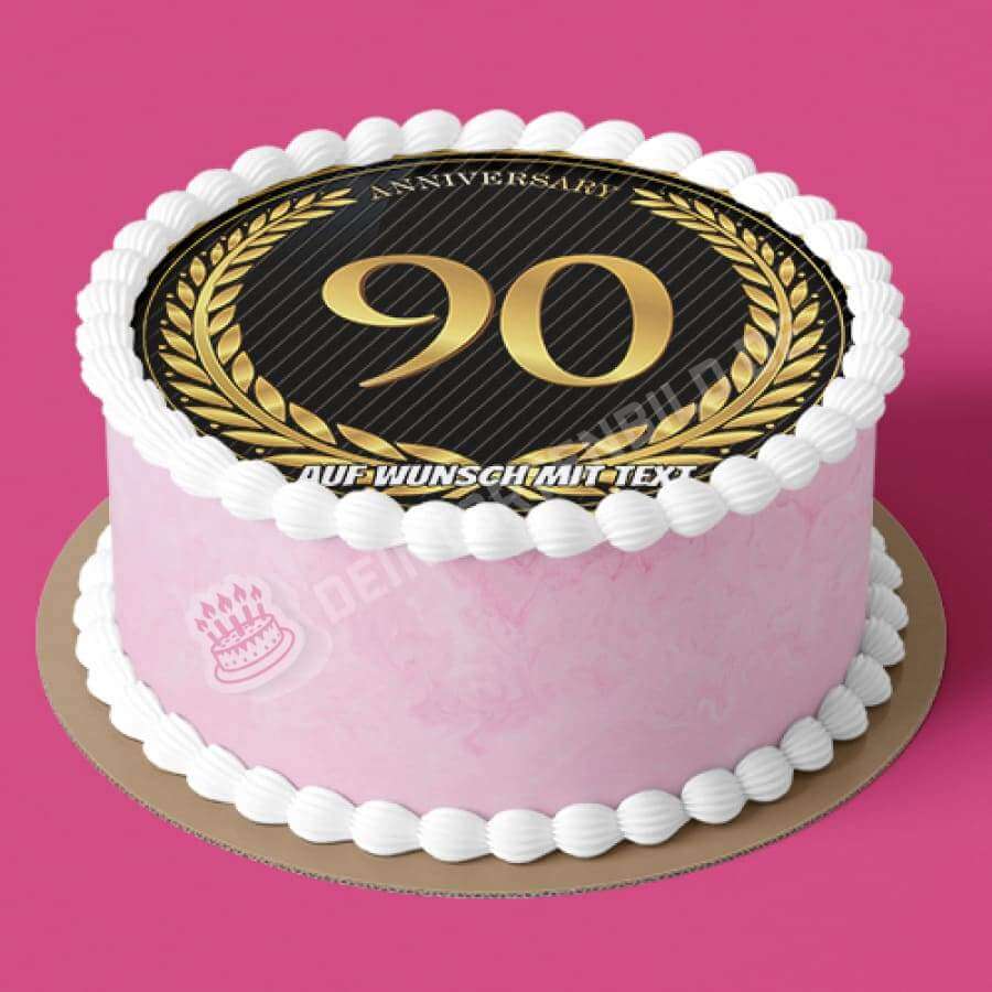 Motiv: Jubiläum 90 Jahre - Deintortenbild.de Tortenaufleger aus Esspapier: Oblatenpapier, Zuckerpapier, Fondantpapier