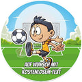 Motiv: Kind auf Fußballplatz (Version1) - Deintortenbild.de Tortenaufleger aus Esspapier: Oblatenpapier, Zuckerpapier, Fondantpapier