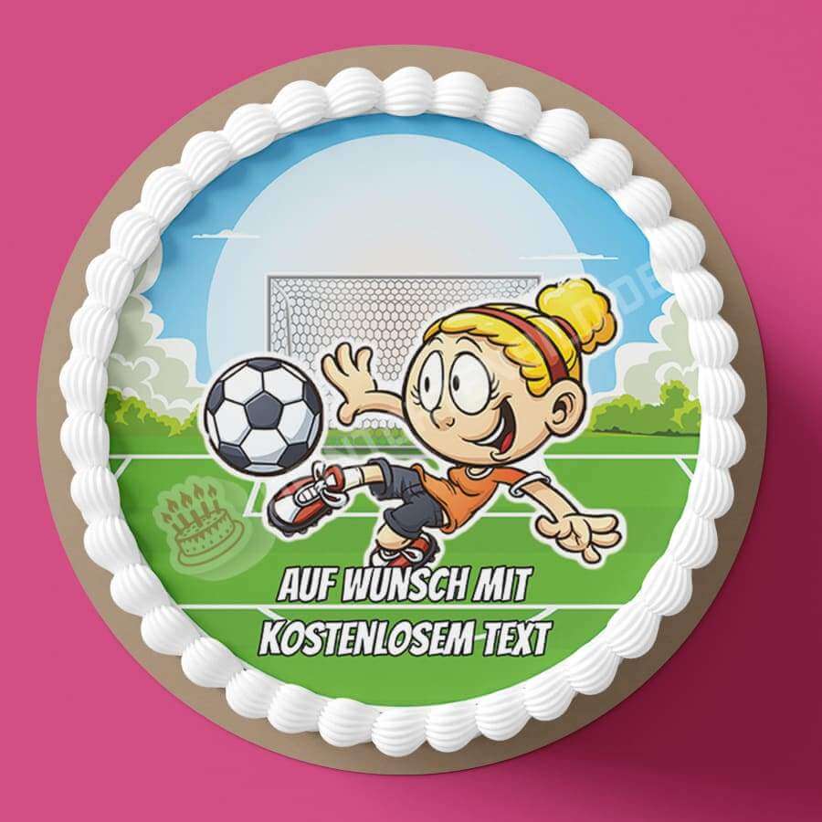 Motiv: Kind auf Fußballplatz (Version5) - Deintortenbild.de Tortenaufleger aus Esspapier: Oblatenpapier, Zuckerpapier, Fondantpapier