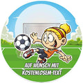 Motiv: Kind auf Fußballplatz (Version5) - Deintortenbild.de Tortenaufleger aus Esspapier: Oblatenpapier, Zuckerpapier, Fondantpapier