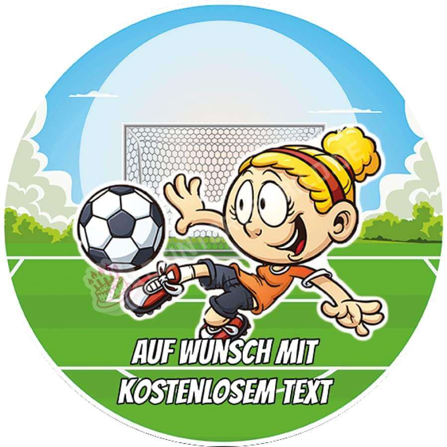 Motiv: Kind auf Fußballplatz (Version5) - Deintortenbild.de Tortenaufleger aus Esspapier: Oblatenpapier, Zuckerpapier, Fondantpapier