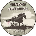 Motiv: Künstlerisches Pferd mit Schriftzug zum Auswählen - Deintortenbild.de Tortenaufleger aus Esspapier: Oblatenpapier / Herzlichen Glückwunsch, Oblatenpapier / Alles Gute, Oblatenpapier / Happy Birthday, Oblatenpapier / Ich liebe dich, Oblatenpapier / Ohne Text, Zuckerpapier / Herzlichen Glückwunsch, Zuckerpapier / Alles Gute, Zuckerpapier / Happy Birthday, Zuckerpapier / Ich liebe dich, Zuckerpapier / Ohne Text