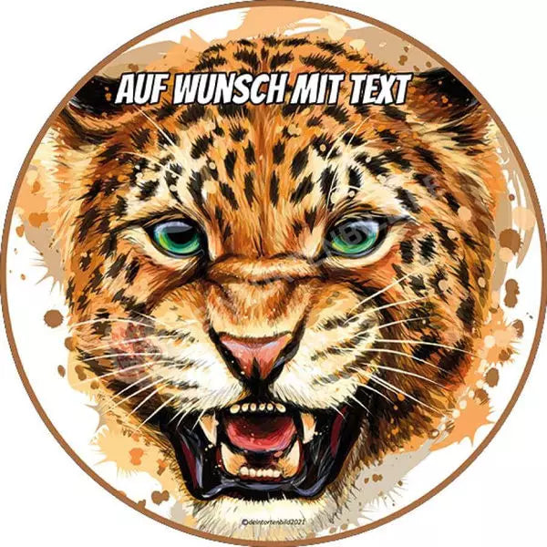 Motiv: Wütender Leopard von Deintortenbild – Tortenaufleger, Tortenfoto, Tortenbild, personalisiert & individuell bei Deintortenbild.de