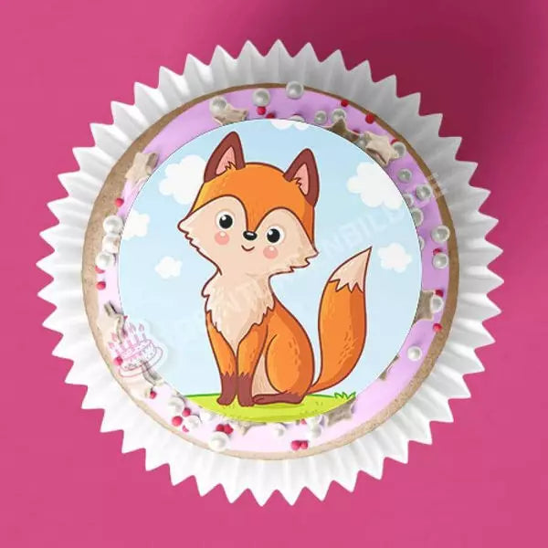 Muffinaufleger Motiv: Fuchs - Deintortenbild.de Tortenaufleger aus Esspapier: Oblatenpapier / 15 Stück in 5cm, Oblatenpapier / 24 Stück in 4cm, Zuckerpapier / 15 Stück in 5cm, Zuckerpapier / 24 Stück in 4cm, Fondantpapier / 15 Stück in 5cm, Fondantpapier / 24 Stück in 4cm