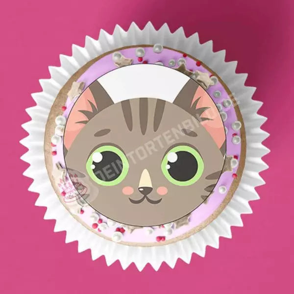 Muffinaufleger Motiv: Katzen Gesichter - Deintortenbild.de Tortenaufleger aus Esspapier: Oblatenpapier / 15 Stück x 5cm, Oblatenpapier / 24 Stück x 4cm, Zuckerpapier / 15 Stück x 5cm, Zuckerpapier / 24 Stück x 4cm, Fondantpapier / 15 Stück x 5cm, Fondantpapier / 24 Stück x 4cm