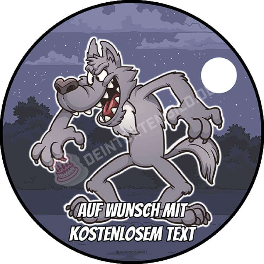 Motiv: Cartoon Wolf Grau von Deintortenbild – Tortenaufleger, Tortenfoto, Tortenbild, personalisiert & individuell bei Deintortenbild.de