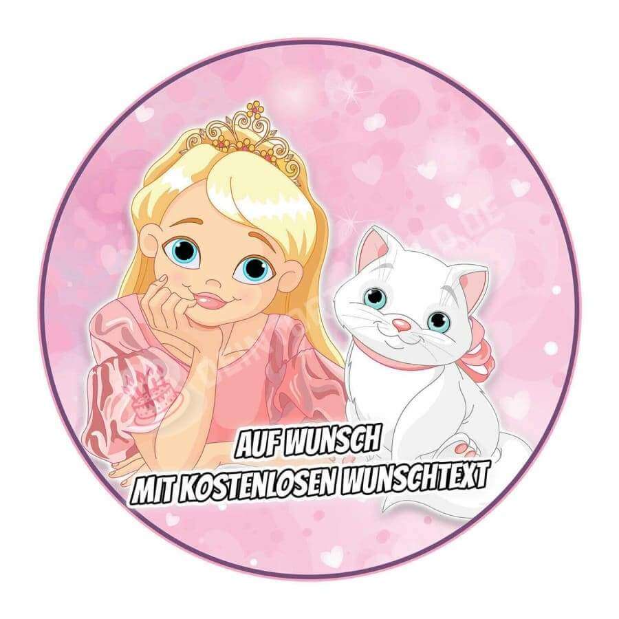 Motiv: Prinzessin mit Katze von Deintortenbild – Tortenaufleger, Tortenfoto, Tortenbild, personalisiert & individuell bei Deintortenbild.de