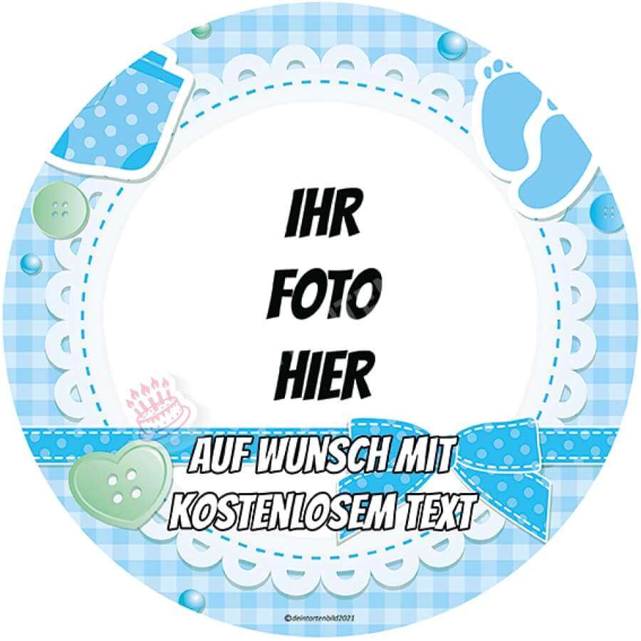 Motiv: Baby Junge Fotomotiv (Version2) von Deintortenbild – Tortenaufleger, Tortenfoto, Tortenbild, personalisiert & individuell bei Deintortenbild.de