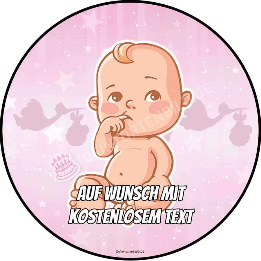 Motiv: Baby Mädchen (Version3) von Deintortenbild – Tortenaufleger, Tortenfoto, Tortenbild, personalisiert & individuell bei Deintortenbild.de