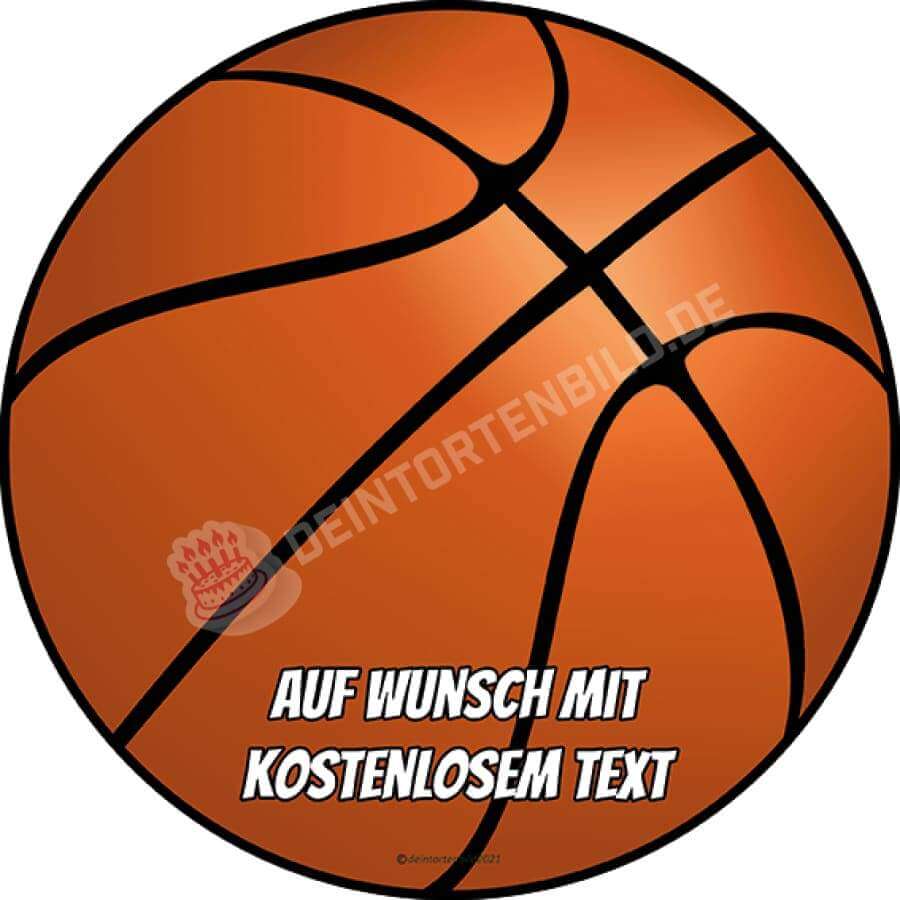 Motiv: Basketball - Hochwertige und individuelle Tortenaufleger für jeden Anlass
Tortenaufleger Basketball in 20cm Kreis 
Dieser Tortenaufleger mit einem orangenen Basketball ist ein id - Tortenbild - DeintortenbildMotiv