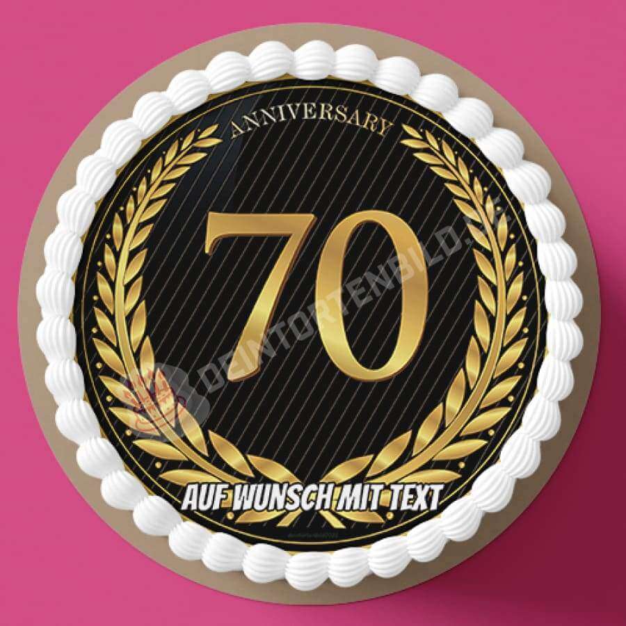 Motiv: Jubiläum 70 Jahre - Deintortenbild.de Tortenaufleger aus Esspapier: Oblatenpapier, Zuckerpapier, Fondantpapier