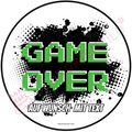 Gaming "GAME OVER" - Deintortenbild.de Tortenaufleger aus Esspapier: Oblatenpapier / Grün, Oblatenpapier / Gelb, Oblatenpapier / Blau, Oblatenpapier / Pink, Oblatenpapier / Rot, Oblatenpapier / Rot/Gelb, Zuckerpapier / Grün, Zuckerpapier / Gelb, Zuckerpapier / Blau, Zuckerpapier / Pink