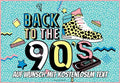Rechteck Motiv: Retro "Back to the 90's" - Deintortenbild.de Tortenaufleger aus Esspapier: Oblatenpapier, Zuckerpapier, Fondantpapier