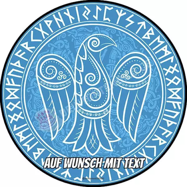 Motiv: Wikinger Symbole Odins Rabe - Hochwertige und individuelle Tortenaufleger für jeden Anlass
Tortenaufleger Wikinger Symbole Odins Rabe in 20cm Kreis 
Unsere Tortenaufleger sind ein ideales Geschen - Tortenbild - DeintortenbildWikinger Symbole Odins Rabe