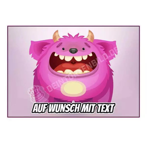 Rechteck Motiv: pink Monster - Deintortenbild.de Tortenaufleger aus Esspapier: Oblate, Zuckerpapier, Fondantpapier