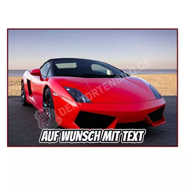 Rechteck Motiv: Super Car Red Oblate A4 Tortenbilder