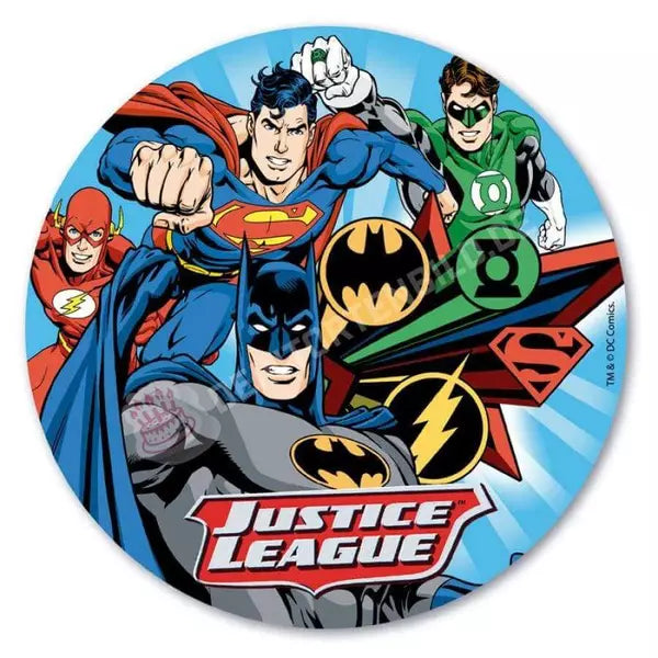 Tortenaufleger Von Dekora Mit Dem Motiv: Superhelden Justice League In 20 Cm Lizenz Tortenbild