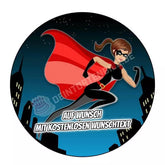Motiv: Superhero girl - Deintortenbild.de Tortenaufleger aus Esspapier: Oblate, Zuckerpapier, Fondantpapier