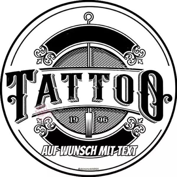 Motiv: Tattoo Schriftzug Logo Tortenbild
