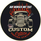 Motiv: Vintage - Custom Culture Auto Mit Flammen Tortenbild