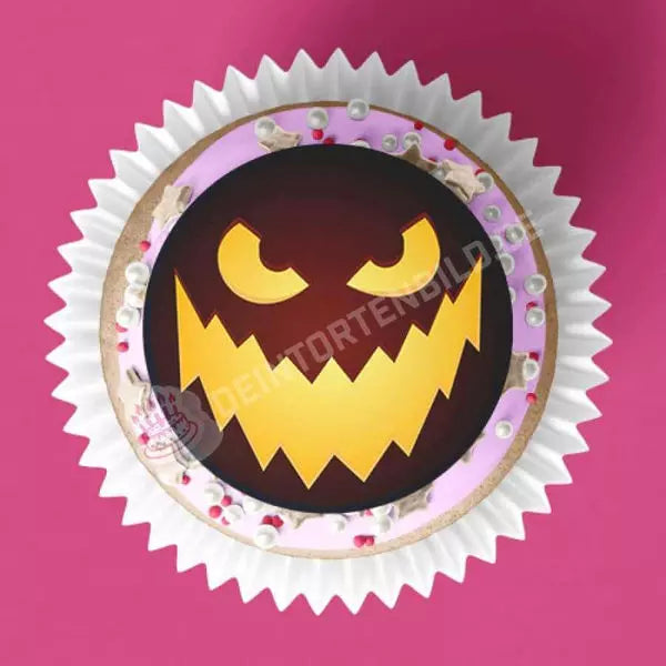 Muffinaufleger Motiv: Halloween - Kürbisgesichter