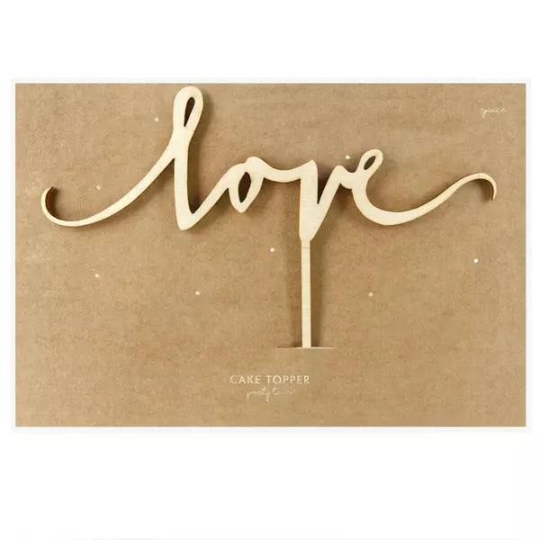 PARTYDECO CAKE TOPPER LOVE - HOLZ