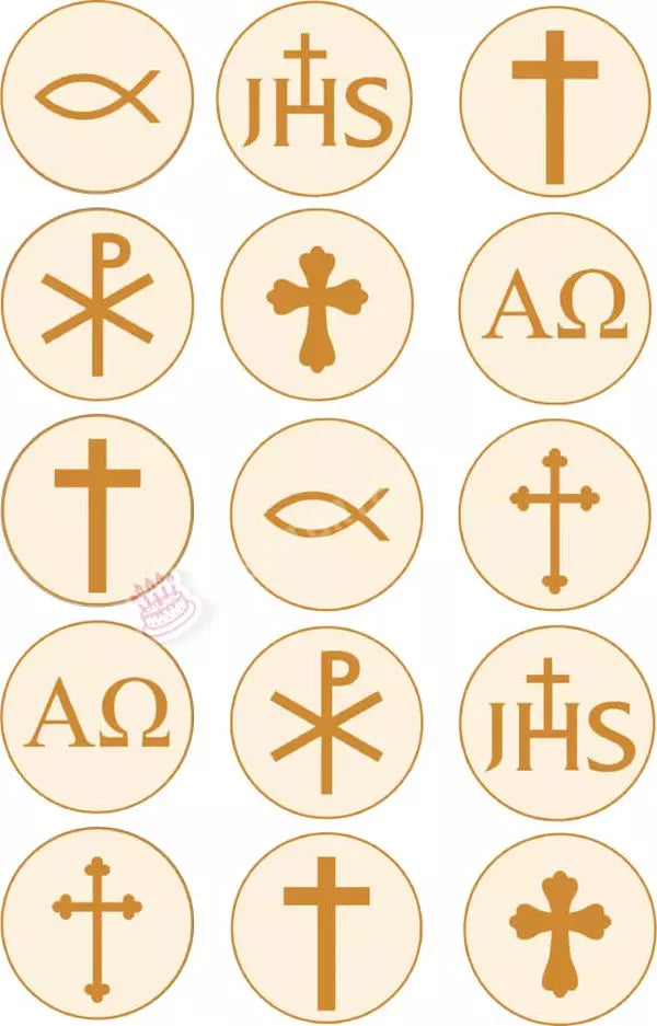 Muffinaufleger: Religion - Christliche Symbole Oblatenpapier / 15X5Cm Muffinaufleger