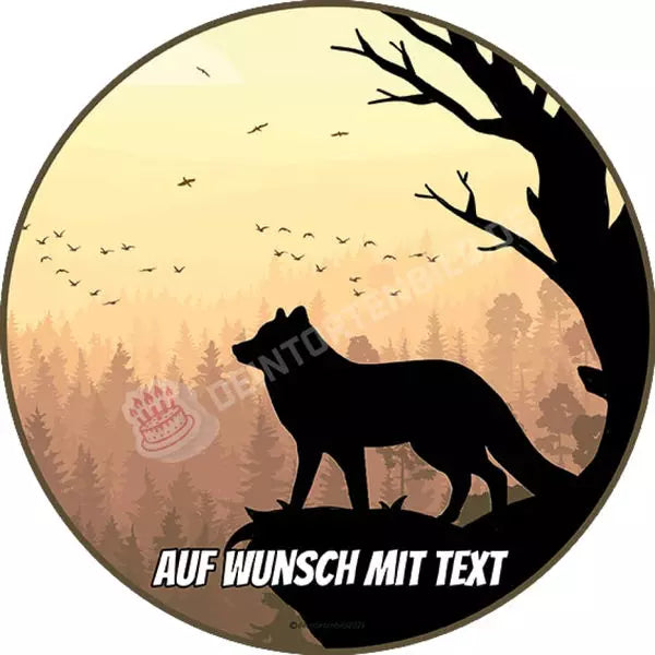 Motiv: Waldtier Vor Sonnenuntergang Oblatenpapier / Fuchs Tortenbild