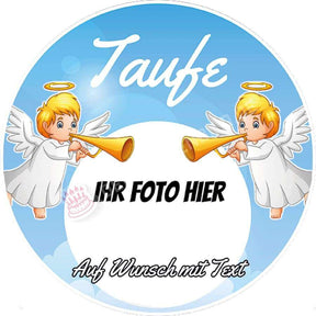 Fotomotiv: Taufe - Engel mit Trompeten - Deintortenbild.de Tortenaufleger aus Esspapier: Oblatenpapier, Zuckerpapier, Fondantpapier