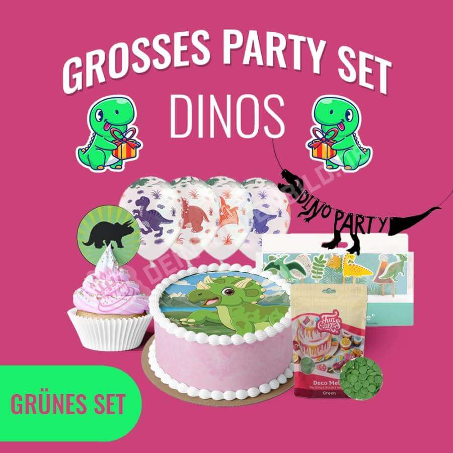 Großes Party Set - Dinos Grünes Sets