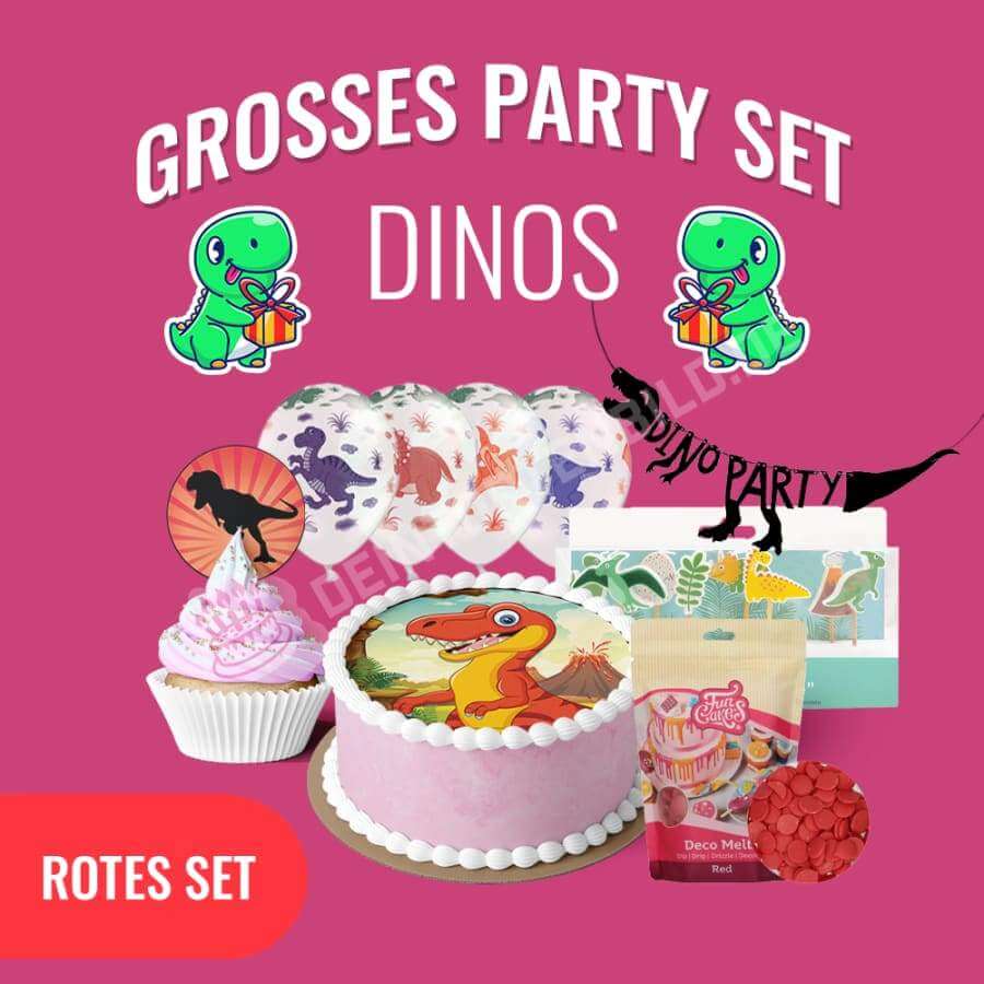 Großes Party Set - Dinos Rotes Sets